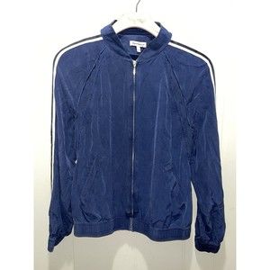 Juicy Couture TrackSuit Top Blue Jacket Stripe’s Women’s Sz Small 100% Silk VTG